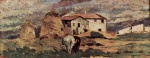 Giovanni Fattori - Bilder Gemälde - Bauernhaus in livornesischer Landschaft