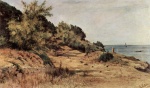 Giovanni Fattori - Bilder Gemälde - Bewaldeter Strand