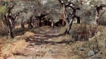 Giovanni Fattori - Bilder Gemälde - Feldweg im Olivenhain