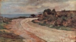 Giovanni Fattori  - Bilder Gemälde - Straße am Ufer des Meeres