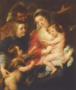 Peter Paul Rubens  - Bilder Gemälde - Heilige Familie mit Elisabeth und Johannes