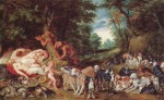 Peter Paul Rubens  - Bilder Gemälde - Nymphen, Saturn und Hunde
