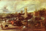 Peter Paul Rubens  - Bilder Gemälde - Turnier bei einem Schloss