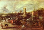 peter paul rubens  - Bilder Gemälde - Turnier bei einem Schloss