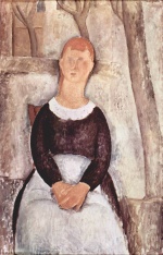 Amadeo Modigliani - Bilder Gemälde - Die schöne Drogeristin