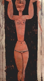 Amadeo Modigliani  - Bilder Gemälde - Stehender Karyatide