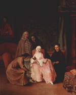 Pietro Longhi - Bilder Gemälde - Besuch bei einer Dame