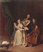 Pietro Longhi - Bilder Gemälde - Das Familienkonzert