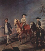 Pietro Longhi - Bilder Gemälde - Der Spaziergang zu Pferd