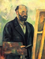 Paul Cezanne  - Bilder Gemälde - Selbstportrait mit Palette