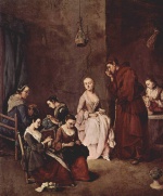 Pietro Longhi - Peintures - La tentation