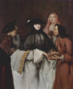 Pietro Longhi - Peintures - La diseuse de bonne aventure