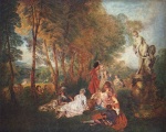 Jean Antoine Watteau - Bilder Gemälde - Das Liebesfest