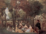 Jean Antoine Watteau - Bilder Gemälde - Die Champs Elyssees