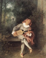 Jean Antoine Watteau  - Bilder Gemälde - Mezzetin