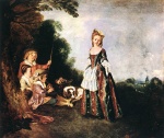 Jean Antoine Watteau  - Bilder Gemälde - Der Tanz