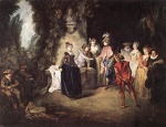Jean Antoine Watteau  - Bilder Gemälde - Die Französische Komödie