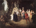 Jean Antoine Watteau  - paintings - The French Comedy