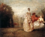 Jean Antoine Watteau  - Bilder Gemälde - Zwei Cousinen