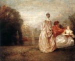 Jean Antoine Watteau  - Peintures - Deux cousines