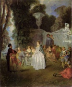 Jean Antoine Watteau  - Bilder Gemälde - Venezianische Feste