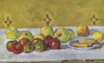 Paul Cezanne  - Bilder Gemälde - Stillleben mit Äpfeln und Biskuits