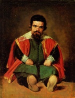 Diego Velazquez  - Peintures - Portrait d'un bouffon assis (Sebastián de Morra)