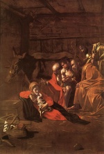 Michelangelo Caravaggio - Bilder Gemälde - Anbetung der Hirten