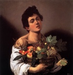 Michelangelo Caravaggio - Bilder Gemälde - Junge mit Früchtekorb