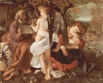 Michelangelo Caravaggio - Bilder Gemälde - Die Ruhe auf der Flucht nach Ägypthen