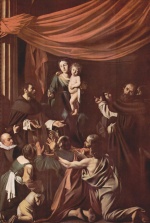 Michelangelo Caravaggio  - Bilder Gemälde - Rosenkranzmadonna