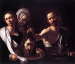 Michelangelo Caravaggio  - Bilder Gemälde - Salome with the Head of St. John the Baptist 