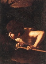 Michelangelo Caravaggio  - Bilder Gemälde - Saint John the Baptist at Well