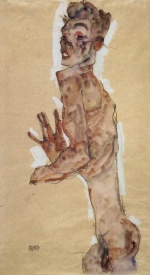 Egon Schiele - Bilder Gemälde - Akt (Selbstportrait)
