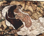 Egon Schiele - Bilder Gemälde - Der Tod und die Frau