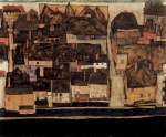 Egon Schiele - Bilder Gemälde - Kromau an der Moldau oder Kleinstadt