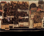 Egon Schiele  - paintings - Kromau an der Moldau oder Kleinstadt