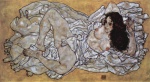 Egon Schiele - Bilder Gemälde - Liegende Frau