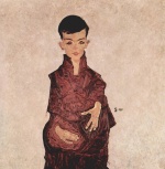 Egon Schiele  - Bilder Gemälde - Portrait des Herbert Rainer