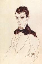 Egon Schiele  - Bilder Gemälde - Selbstportrait