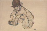 Egon Schiele  - Bilder Gemälde - Sitzender Weiblicher Akt