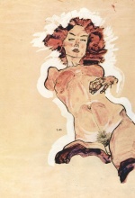 Egon Schiele  - Peintures - Nu féminin