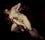 Johann Heinrich Füssli - paintings - Die Suende vom Tod verfolgt