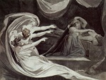 Johann Heinrich Füssli - Bilder Gemälde - Kriemhild wird von ihren Gewissensbissen heimgesucht