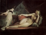 Johann Heinrich Füssli  - paintings - Liegende Nackte und Klavierspielerin