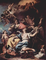 Sebastiano Ricci  - Peintures - Victoire de la sagesse sur l'ignorance (Triomphe des sciences)