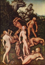Lucas Cranach - Bilder Gemälde - Das silberne Zeitalter