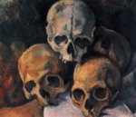 Paul Cezanne  - Bilder Gemälde - Stillleben, Schädelpyramide