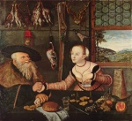 Lucas Cranach  - paintings - Die Bezahlung (Ein ungleiches Paar)