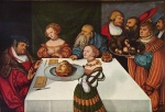 Lucas Cranach  - paintings - Gastmahl des Herodes